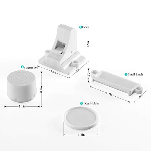 Serrature magnetiche adesive per armadietti (12 serrature e 2 chiavi)