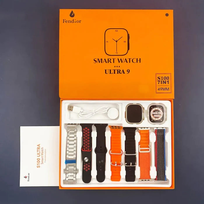 Smartwatch Serie 9 Ultra A prova d'áqua + Kit 7 Pulseiras grátis