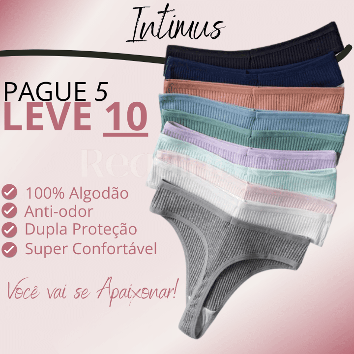 Kit Calcinhas Intimus em Algodão 3 Unidades Cores Sortidas